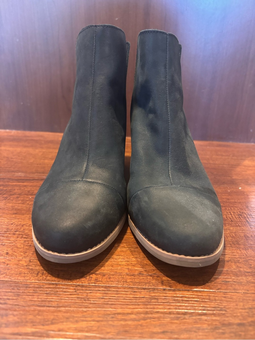 Toms Black Nubuck Ankle Booties